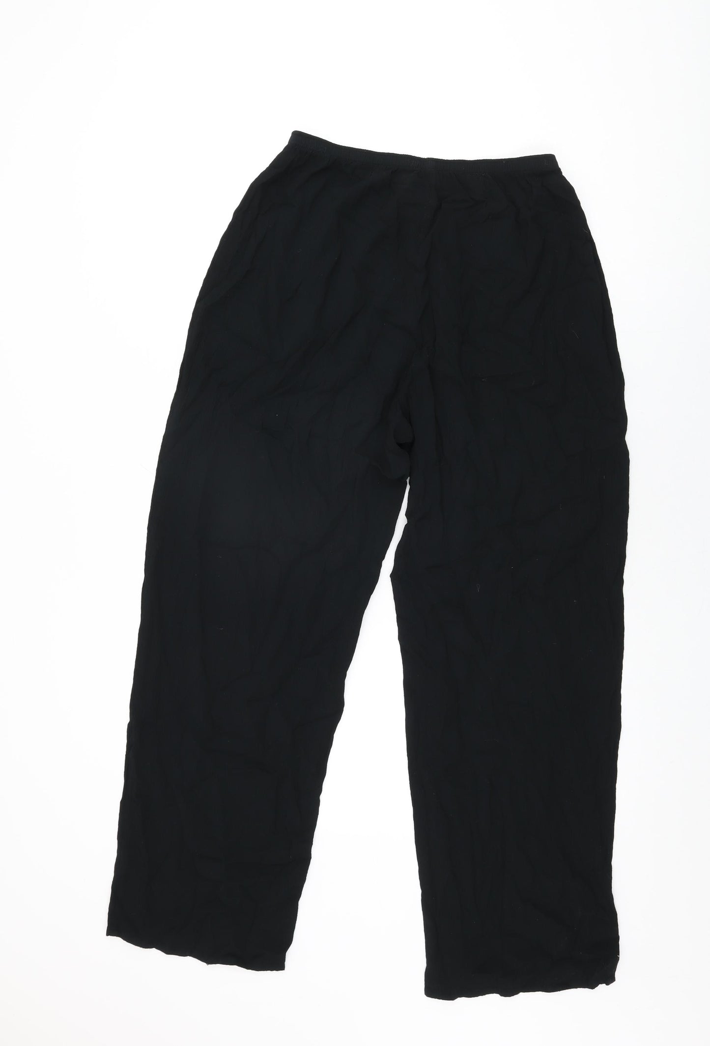 Marks and Spencer Womens Black Viscose Trousers Size 12 L29.5 in Regular