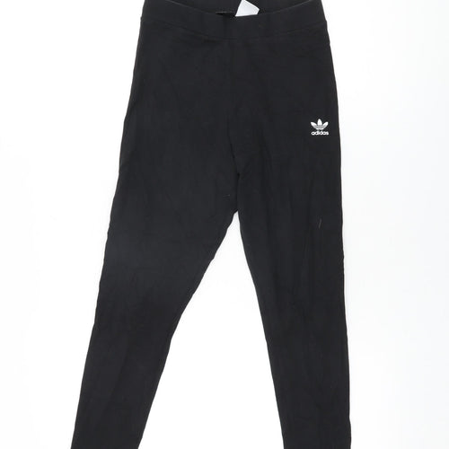 adidas Womens Black Cotton Pedal Pusher Leggings Size 10 L28 in