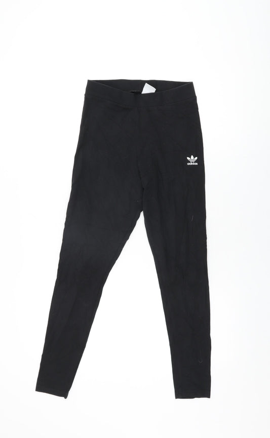 adidas Womens Black Cotton Pedal Pusher Leggings Size 10 L28 in