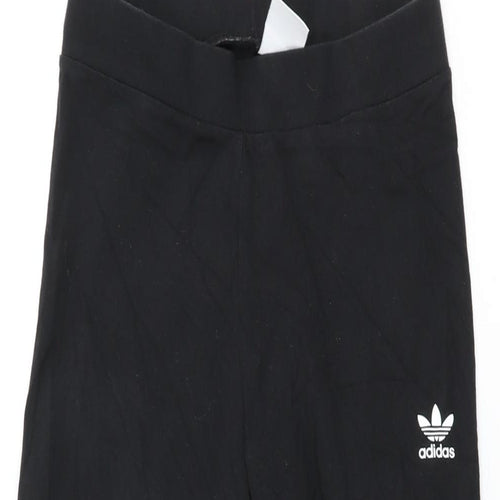 adidas Womens Black Cotton Pedal Pusher Leggings Size 10 L28 in