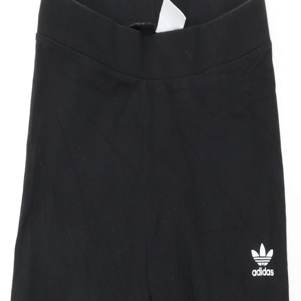 adidas Womens Black Cotton Pedal Pusher Leggings Size 10 L28 in