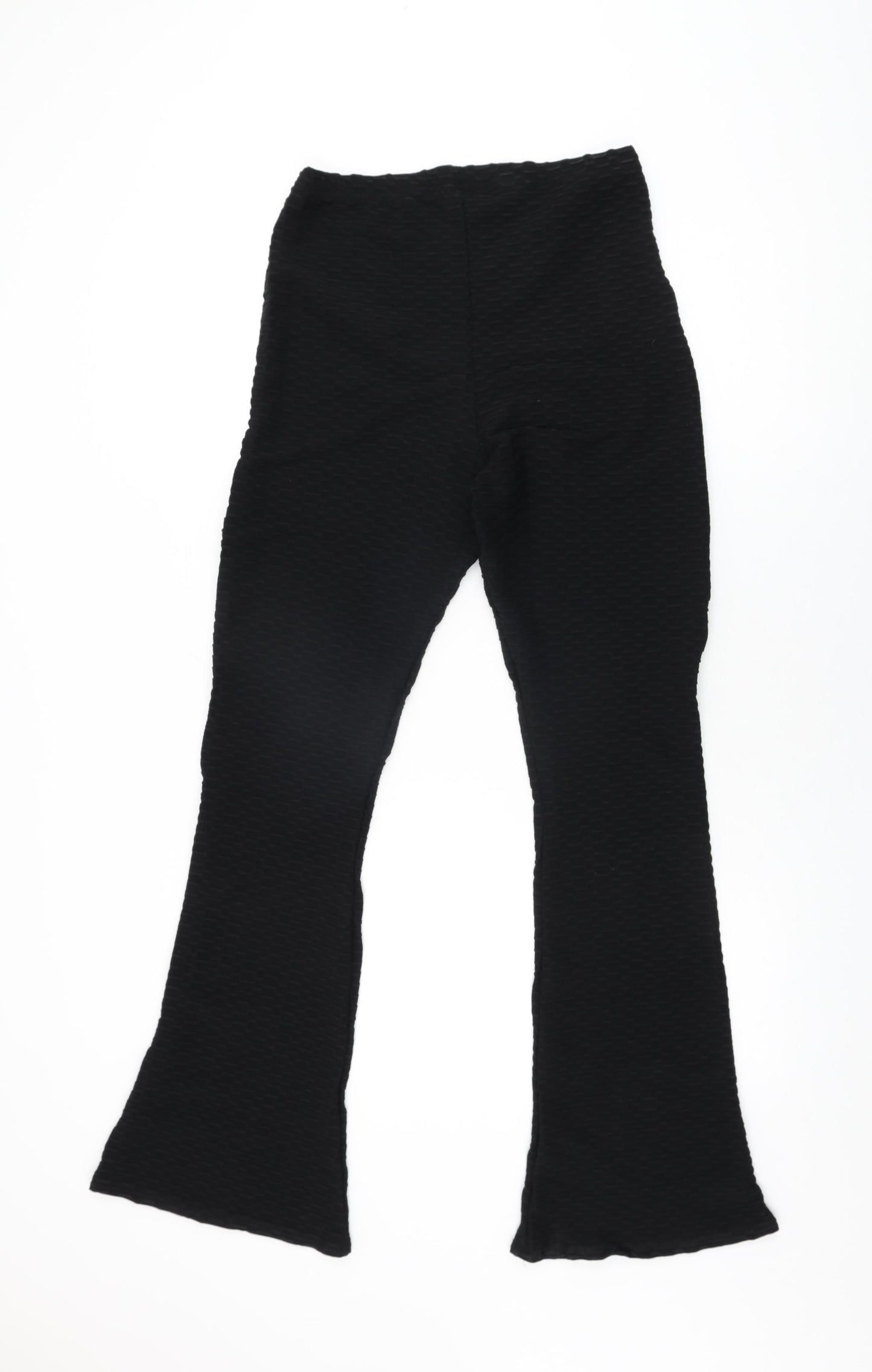 Pink Vanilla Womens Black Polyester Trousers Size 12 L30 in Regular