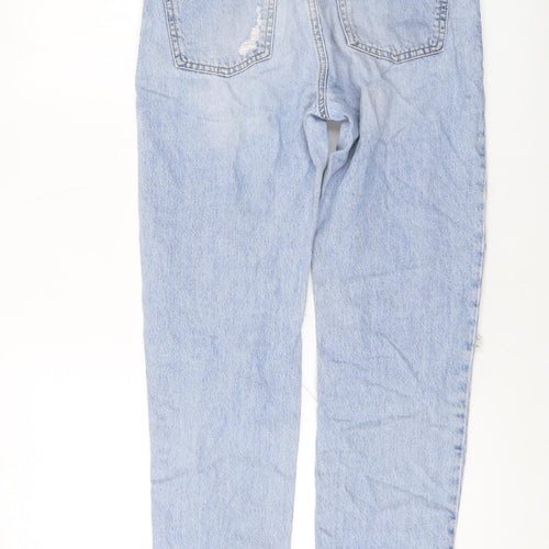 Miss Selfridge Womens Blue Cotton Mom Jeans Size 10 L27 in Regular Button