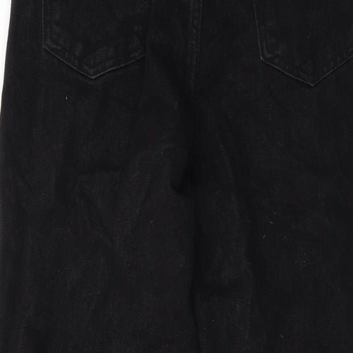 PRETTYLITTLETHING Womens Black Cotton Mom Jeans Size 10 L29 in Regular Button