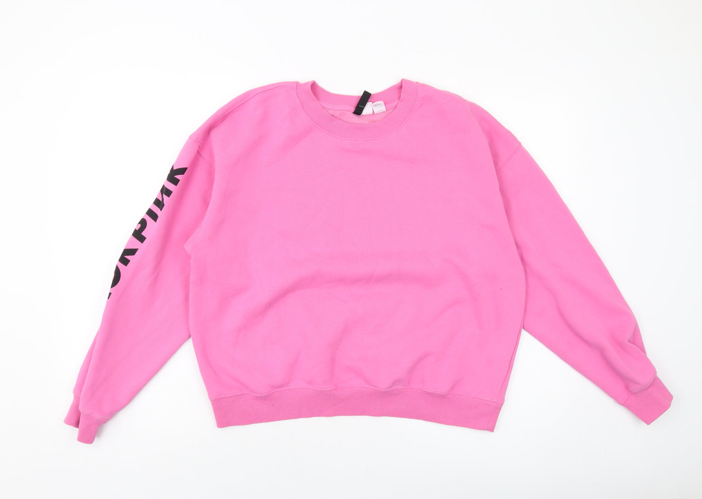 H&M Womens Pink Cotton Pullover Sweatshirt Size M Pullover