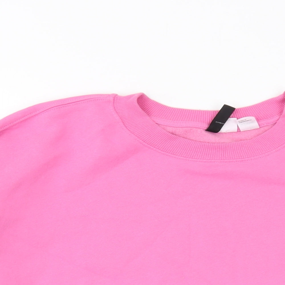 H&M Womens Pink Cotton Pullover Sweatshirt Size M Pullover