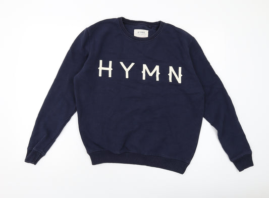 Hymn Womens Blue Cotton Pullover Sweatshirt Size M Pullover