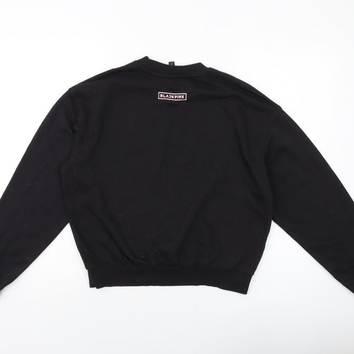 H&M Womens Black Cotton Pullover Sweatshirt Size M Pullover