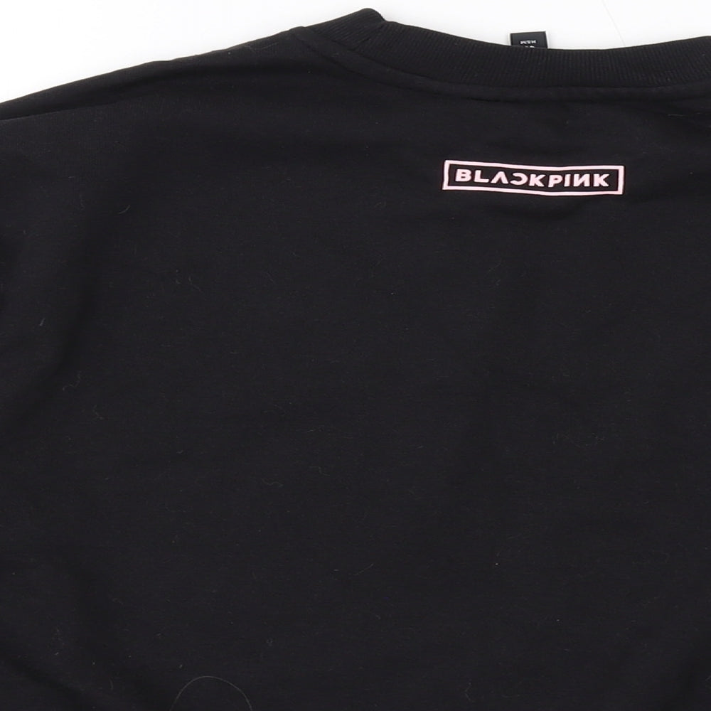 H&M Womens Black Cotton Pullover Sweatshirt Size M Pullover