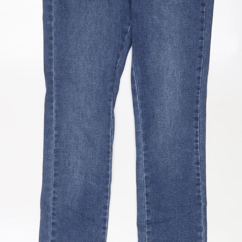 TU Womens Blue Cotton Straight Jeans Size 10 L30 in Slim Zip