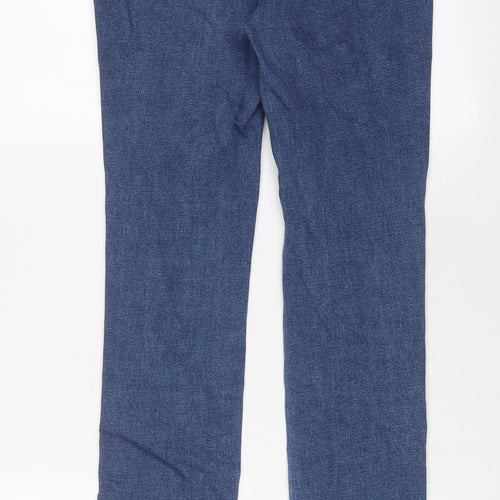 TU Womens Blue Cotton Straight Jeans Size 10 L30 in Slim Zip