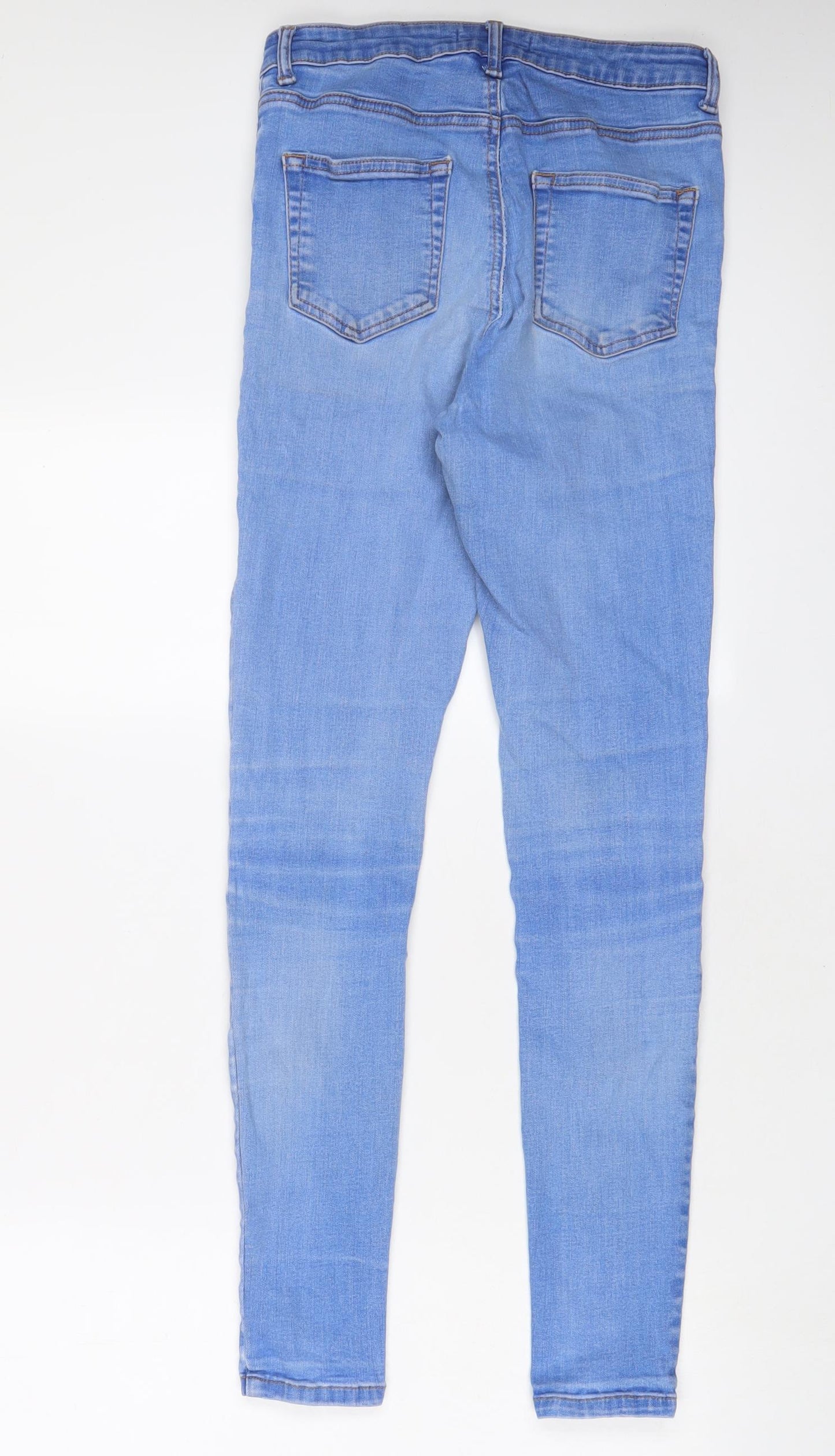 Denim & Co. Womens Blue Cotton Skinny Jeans Size 10 L29 in Regular Zip