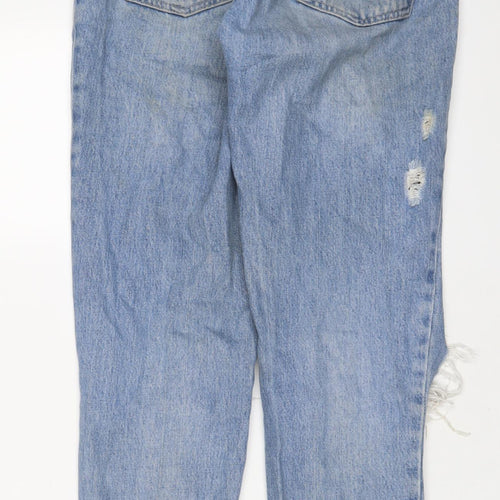 Topshop Womens Blue Cotton Mom Jeans Size 26 in L32 in Regular Zip