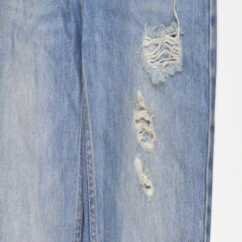 Topshop Womens Blue Cotton Mom Jeans Size 26 in L32 in Regular Zip