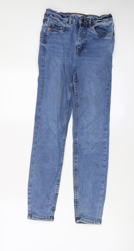 New Look Womens Blue Cotton Skinny Jeans Size 10 L27 in Regular Zip