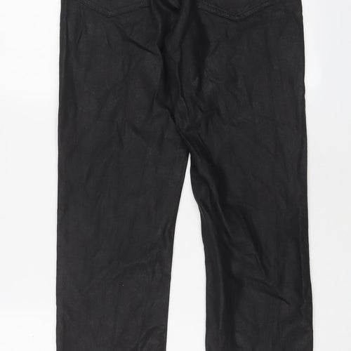 Topshop Womens Black Cotton Straight Jeans Size 26 in L32 in Regular Zip