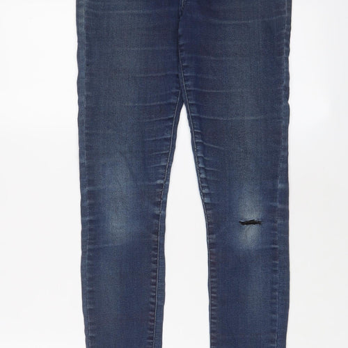 River Island Womens Blue Cotton Skinny Jeans Size 10 L30 in Regular Zip