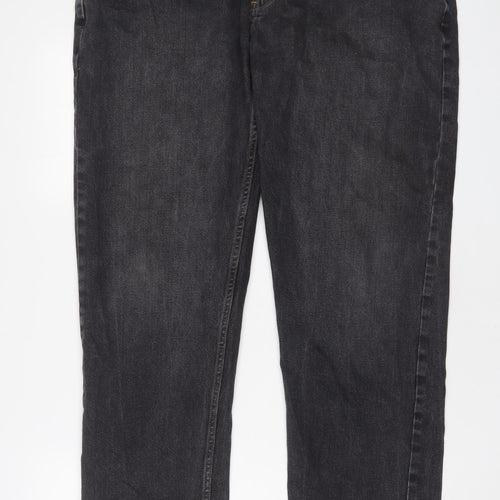 Dunnes Stores Mens Grey Cotton Straight Jeans Size 40 in L30 in Regular Zip - Short Leg