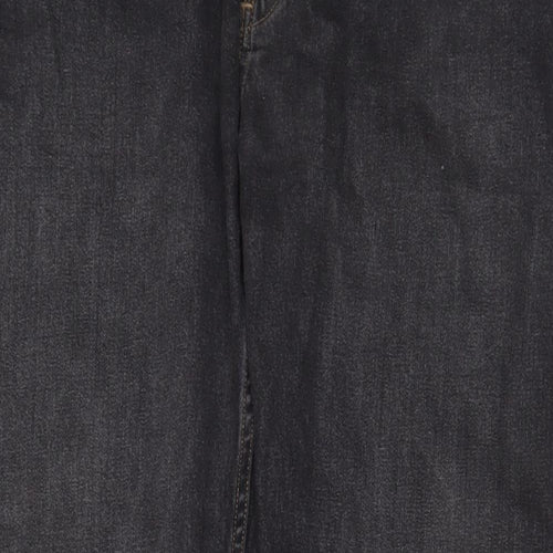 Dunnes Stores Mens Grey Cotton Straight Jeans Size 40 in L30 in Regular Zip - Short Leg