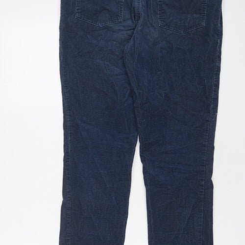 Seasalt Womens Blue Cotton Trousers Size 12 L25 in Regular Zip