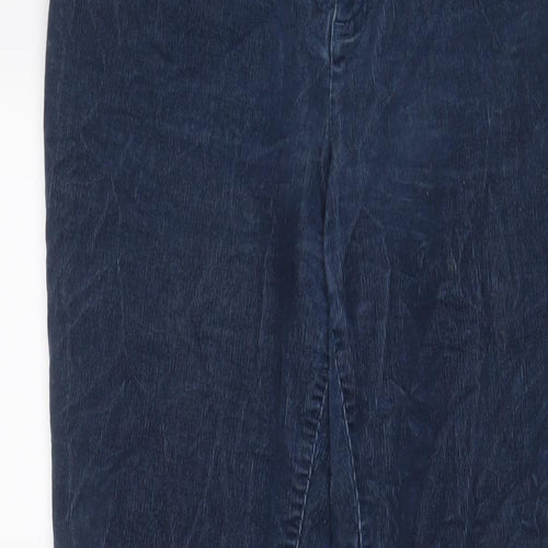 Seasalt Womens Blue Cotton Trousers Size 12 L25 in Regular Zip