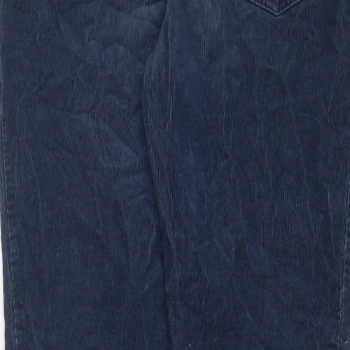 Seasalt Womens Blue Cotton Trousers Size 12 L25 in Regular Zip