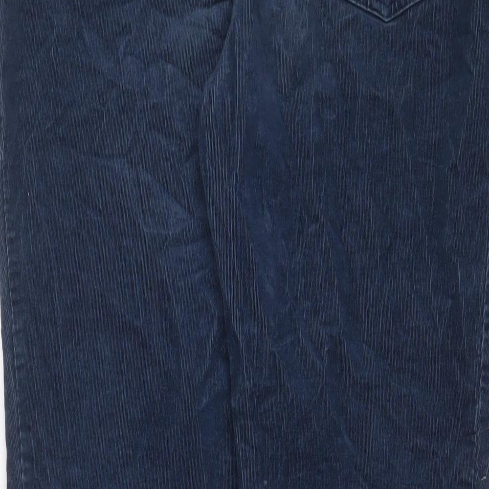 Seasalt Womens Blue Cotton Trousers Size 12 L25 in Regular Zip