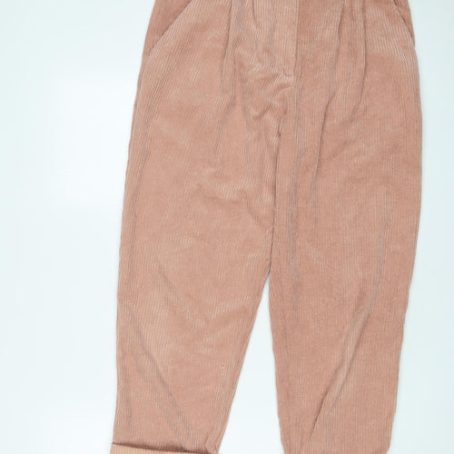 Topshop Womens Pink Cotton Trousers Size 12 L25 in Regular Zip