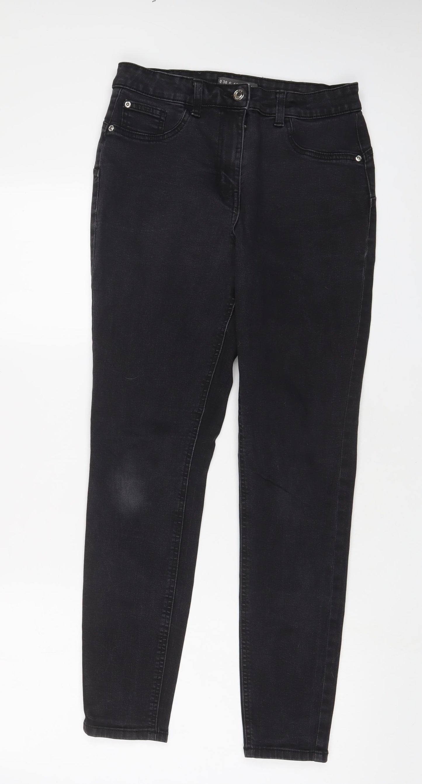 Denim & Co. Womens Black Cotton Skinny Jeans Size 10 L29 in Regular Zip