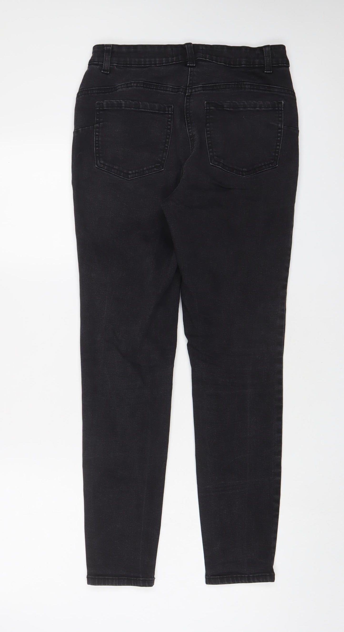 Denim & Co. Womens Black Cotton Skinny Jeans Size 10 L29 in Regular Zip