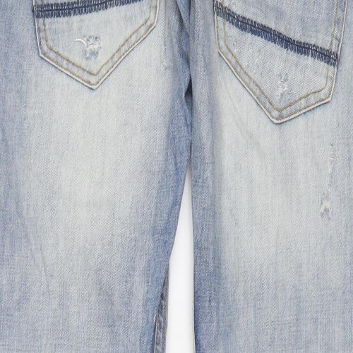 River Island Womens Blue Cotton Straight Jeans Size 10 L31 in Regular Zip