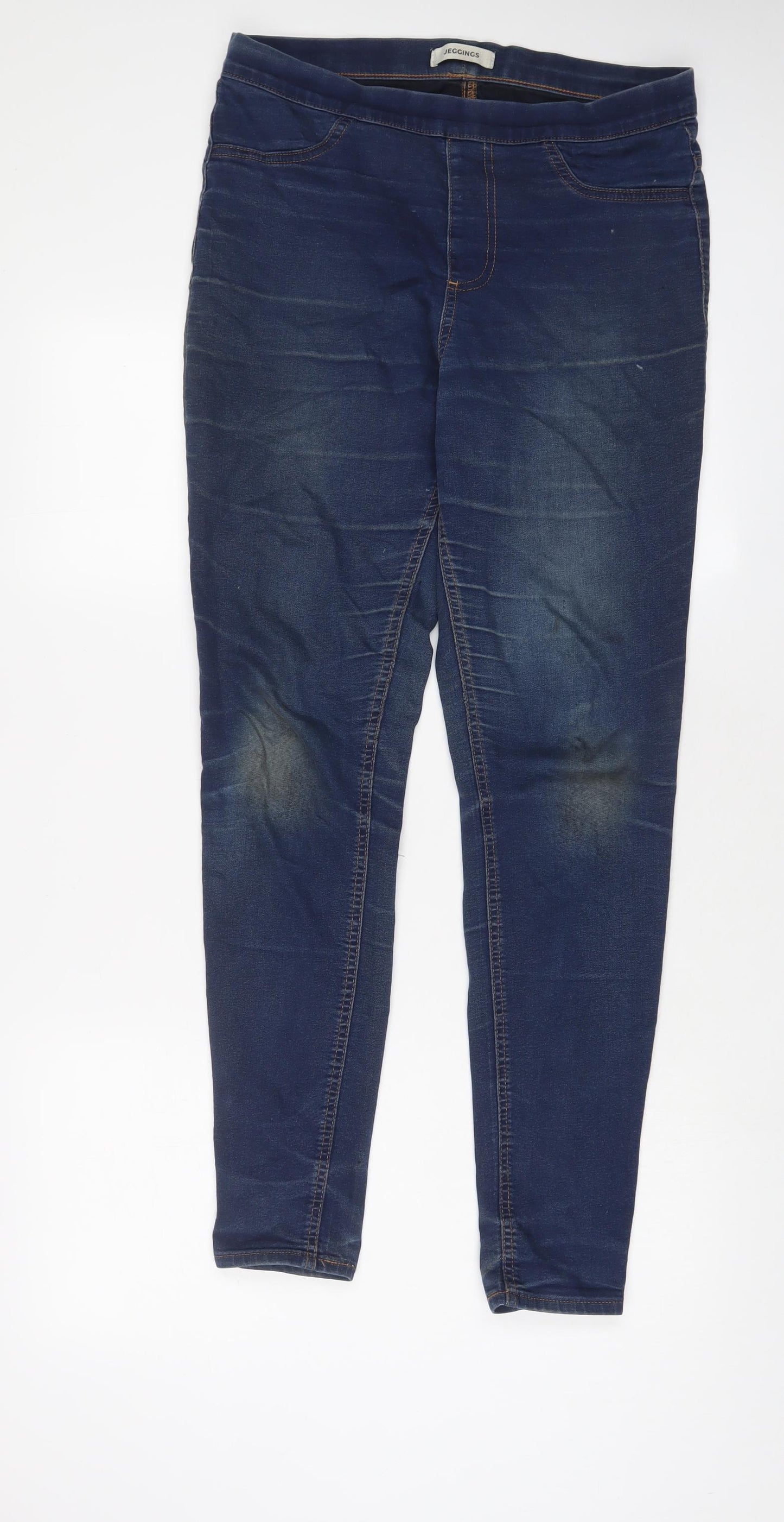 Marks and Spencer Womens Blue Cotton Jegging Jeans Size 12 L31 in Regular