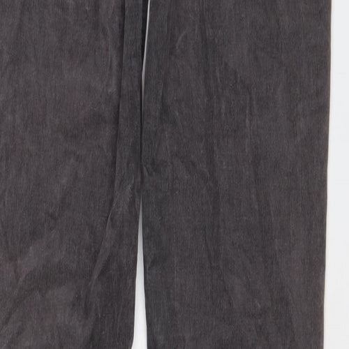 Marks and Spencer Womens Grey Cotton Trousers Size 12 L32 in Regular Zip