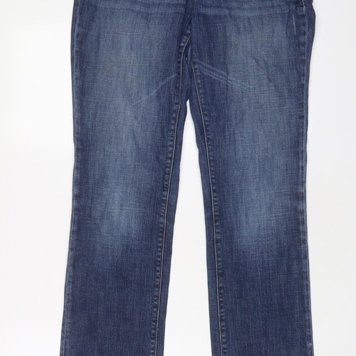 Gap Womens Blue Cotton Straight Jeans Size 10 L31 in Regular Zip