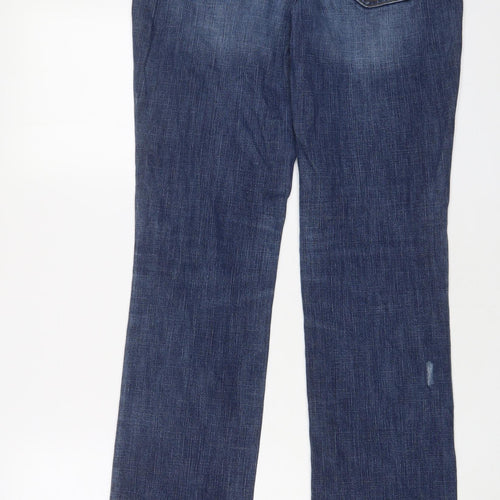 Gap Womens Blue Cotton Straight Jeans Size 10 L31 in Regular Zip