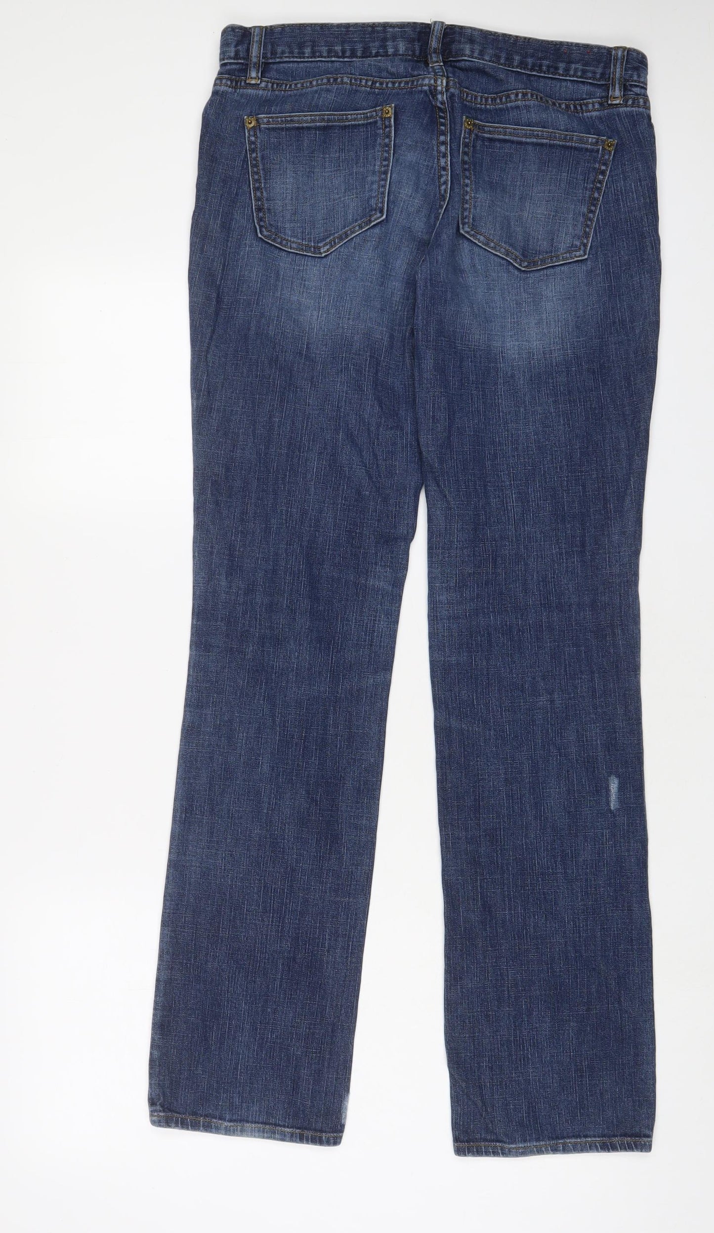 Gap Womens Blue Cotton Straight Jeans Size 10 L31 in Regular Zip