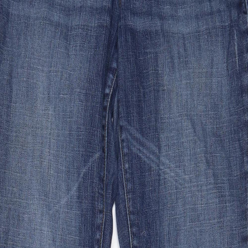 Gap Womens Blue Cotton Straight Jeans Size 10 L31 in Regular Zip