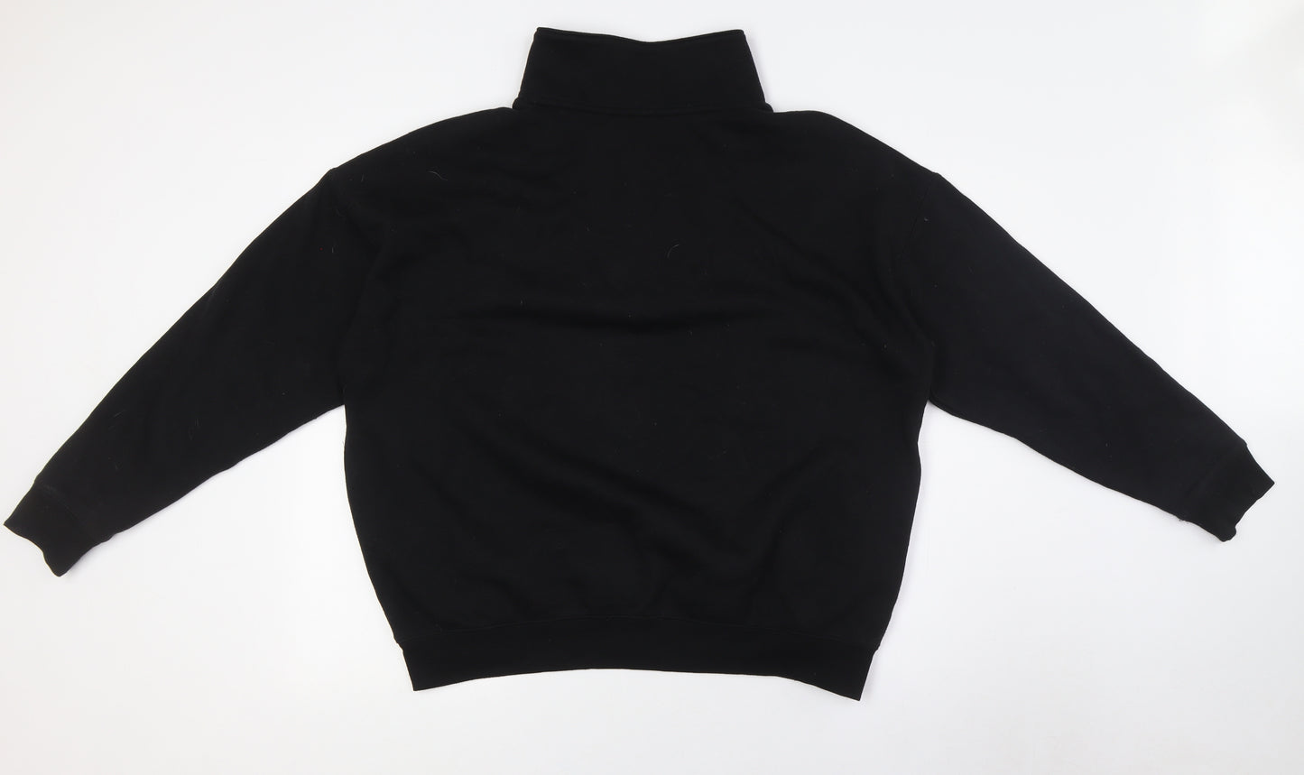 New Look Womens Black Cotton Pullover Sweatshirt Size M Zip