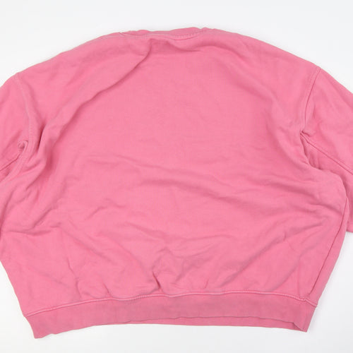 adidas Womens Pink Cotton Pullover Sweatshirt Size 18