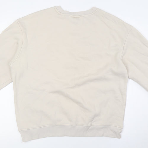 H&M Womens Beige Cotton Pullover Sweatshirt Size M