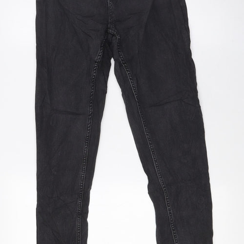 Marks and Spencer Womens Black Cotton Skinny Jeans Size 10 L31 in Regular Zip