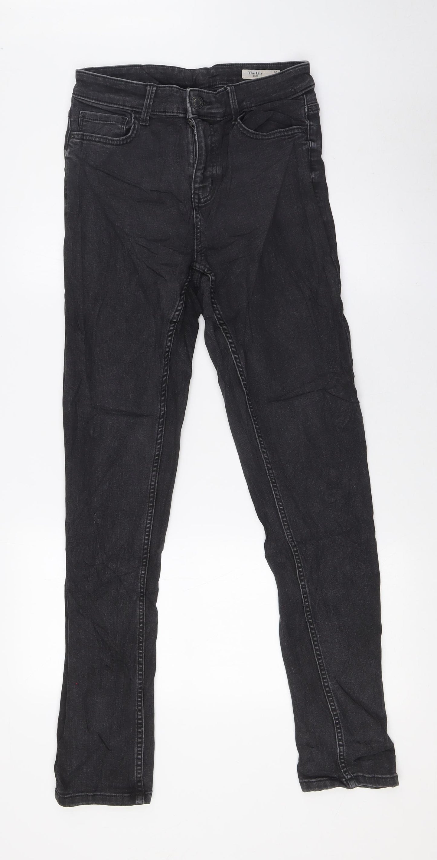 Marks and Spencer Womens Black Cotton Skinny Jeans Size 10 L31 in Regular Zip