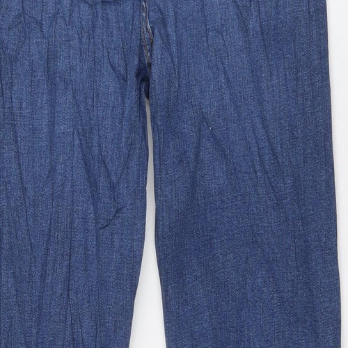 Per Una Womens Blue Cotton Straight Jeans Size 10 L27 in Regular Zip