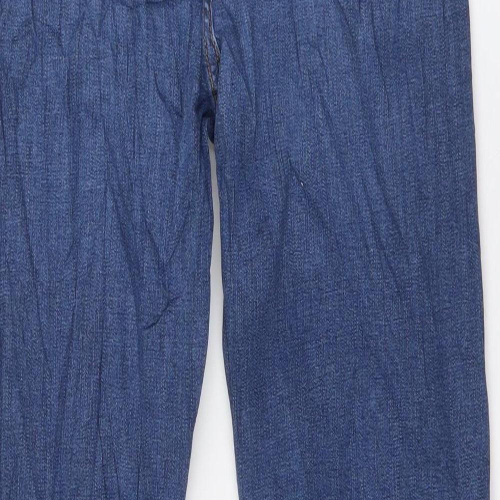 Per Una Womens Blue Cotton Straight Jeans Size 10 L27 in Regular Zip