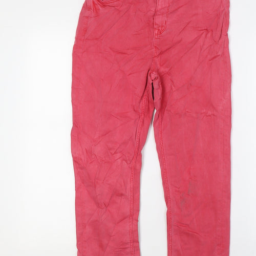 Marks and Spencer Womens Red Cotton Cropped Jeans Size 10 L23 in Regular