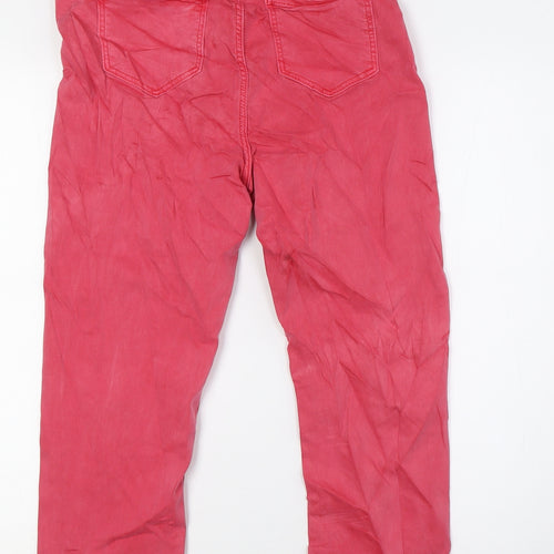 Marks and Spencer Womens Red Cotton Cropped Jeans Size 10 L23 in Regular