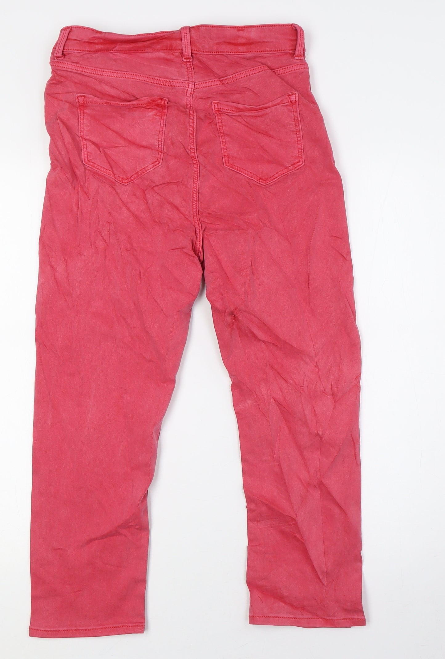 Marks and Spencer Womens Red Cotton Cropped Jeans Size 10 L23 in Regular