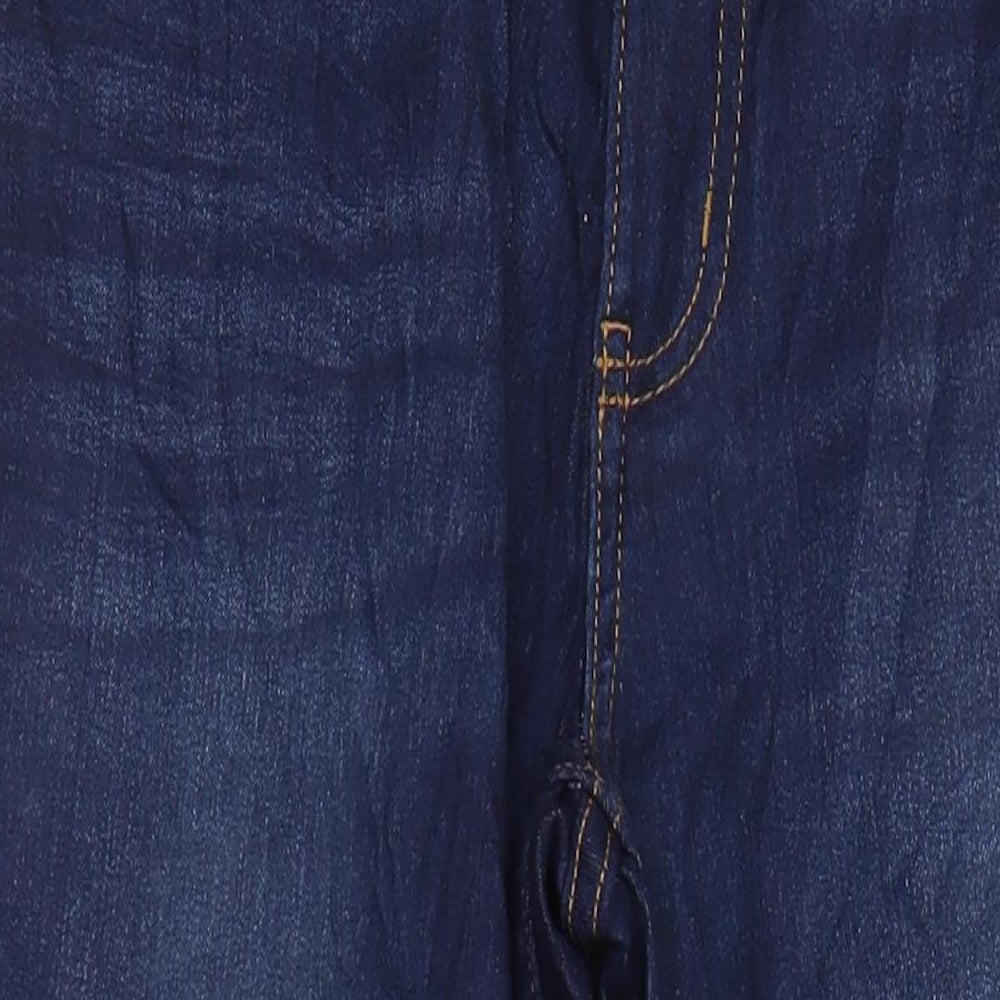 M&S Womens Blue Cotton Straight Jeans Size 10 L28 in Regular