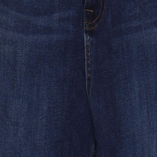 M&S Womens Blue Cotton Straight Jeans Size 10 L30 in Regular