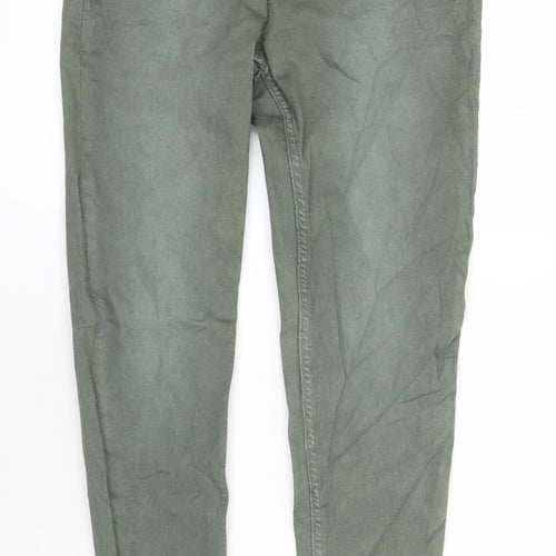 M&S Womens Green Cotton Skinny Jeans Size 10 L28.5 in Regular